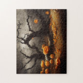 Frohe Halloween mit Kürbissen. Puzzle (Vertikal)