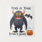 Frohe Halloween-Monstertrick oder -Behandlung Wandteppich (Vorderseite)
