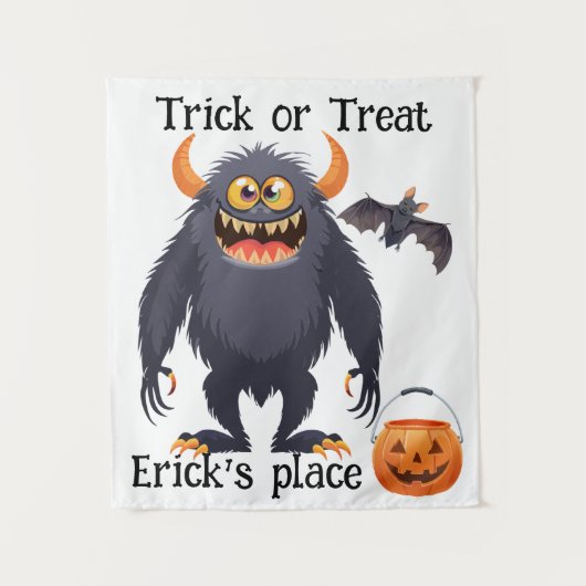 Frohe Halloween-Monstertrick oder -Behandlung Wandteppich (Vorderseite)