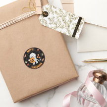 Frohe Halloween Mummy Wandern mit Kürbisaufkleber