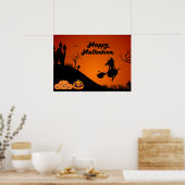 Frohe Halloween-Nacht - Spooky Hexe, Pumpkins Poster (Küche)