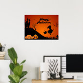 Frohe Halloween-Nacht - Spooky Hexe, Pumpkins Poster (Heimbüro)