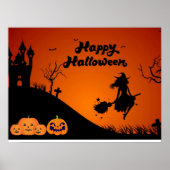 Frohe Halloween-Nacht - Spooky Hexe, Pumpkins Poster (Vorne)