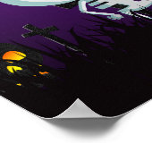 Frohe Halloween Niedliche Geister & Seletons im Fr Poster (Ecke)