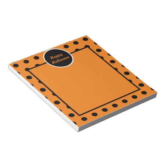 Frohe Halloween Notepad (Orange & Schwarz) Notizblock (angewinkelt)