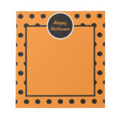 Frohe Halloween Notepad (Orange & Schwarz) Notizblock (Vorderseite)
