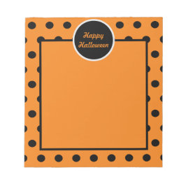 Frohe Halloween Notepad (Orange & Schwarz) Notizblock