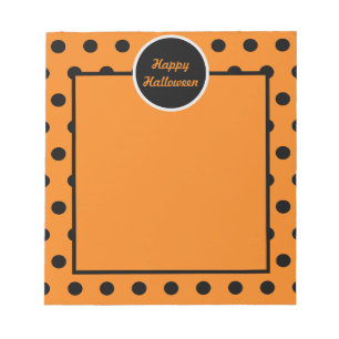 Frohe Halloween Notepad (Orange & Schwarz) Notizblock