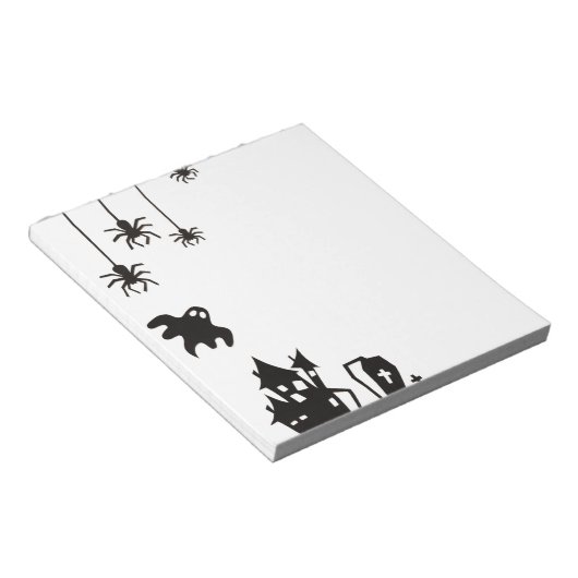 Frohe Halloween Notepad - Spooky Pumpkin & Bat Notizblock (angewinkelt)