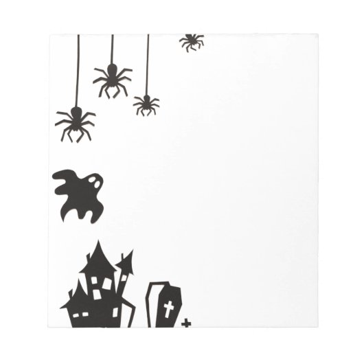 Frohe Halloween Notepad - Spooky Pumpkin & Bat Notizblock (Vorderseite)