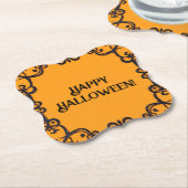 Frohe Halloween Orange & Black Paper Untersetzer (angewinkelt)