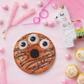 Frohe Halloween Orange Drei Mit Augen Monster Donu Pappteller (Party)