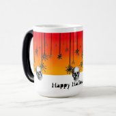 Frohe Halloween-Orange-Orange mit Schädeln Verwandlungstasse (Vorderseite Links)