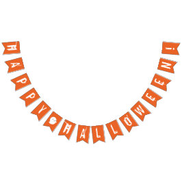 Frohe Halloween Orange & White Ghost Jagdflagge Wimpelkette