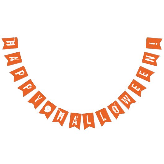 Frohe Halloween Orange & White Ghost Jagdflagge Wimpelkette (Alle)