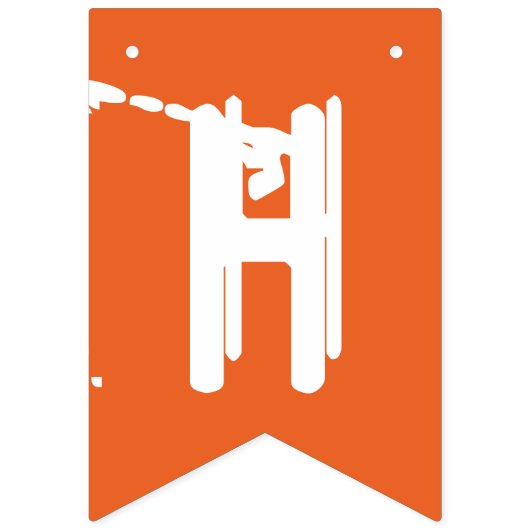 Frohe Halloween Orange & White Ghost Jagdflagge Wimpelkette (Erste Fahne)