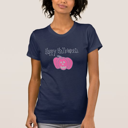 Frohe Halloween-Pink-Halloween-Jack-Laternen T-Shirt (Vorderseite)