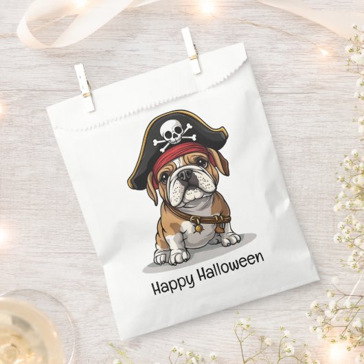 Frohe Halloween Pirate English Bulldog Skull Geschenktütchen (Ausgeschnitten)
