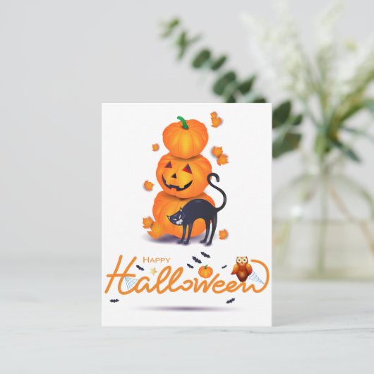 Frohe Halloween! Postkarte (Stehend Vorderseite)