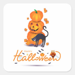 Frohe Halloween! Quadratischer Aufkleber