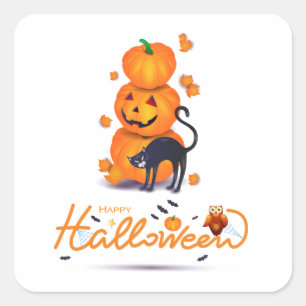Frohe Halloween! Quadratischer Aufkleber