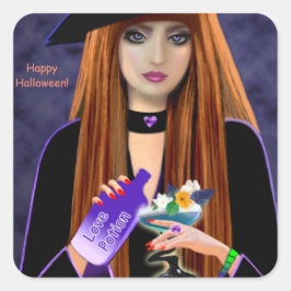 Frohe Halloween! Quadratischer Aufkleber