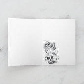 Frohe Halloween! Scardy Owl Skull~cards Karte (Innenseite)