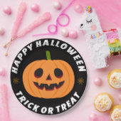 Frohe Halloween Schwarze Süßigkeiten oder Saures Pappteller (Party)