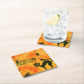 Frohe Halloween-Schwarzkatze, Eule, Kürbis Rechteckiger Pappuntersetzer (Vor Ort)