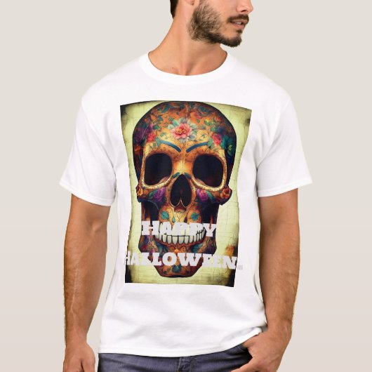 "Frohe Halloween Skeleton Print T - Shirt. T-Shirt (Vorderseite)