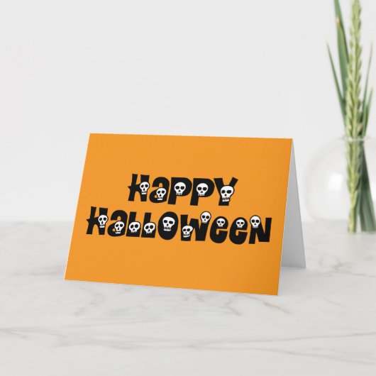 Frohe Halloween Skulls Card Karte (Vorderseite)