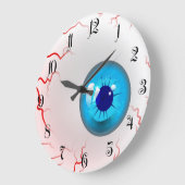 Frohe Halloween! Spooky Blue Eyeball Große Wanduhr (Winkel)