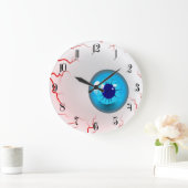 Frohe Halloween! Spooky Blue Eyeball Große Wanduhr (Zuhause)