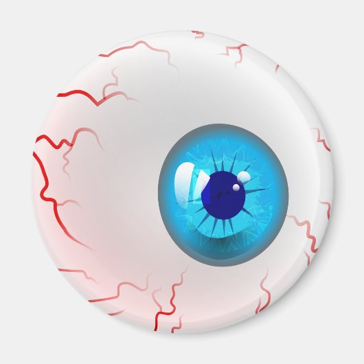 Frohe Halloween! Spooky Blue Eyeball Magnet (Vorne)