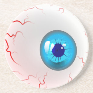 Frohe Halloween! Spooky Blue Eyeball Sandstein Untersetzer