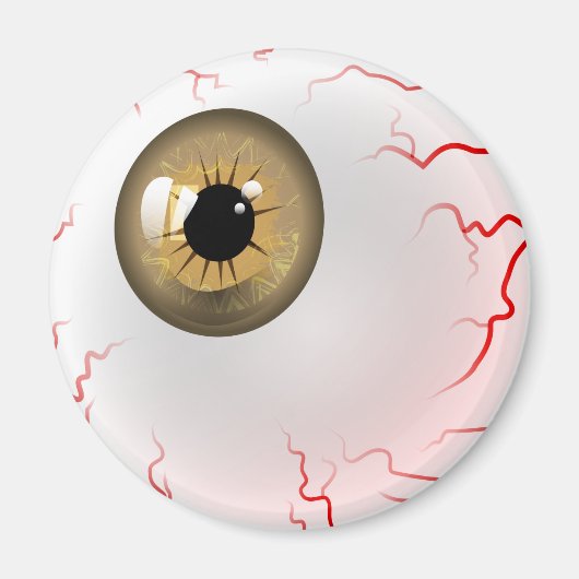 Frohe Halloween! Spooky Brown Eyeball Magnet (Vorne)