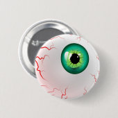 Frohe Halloween! Spooky Green Eyeball Button (Vorne & Hinten)