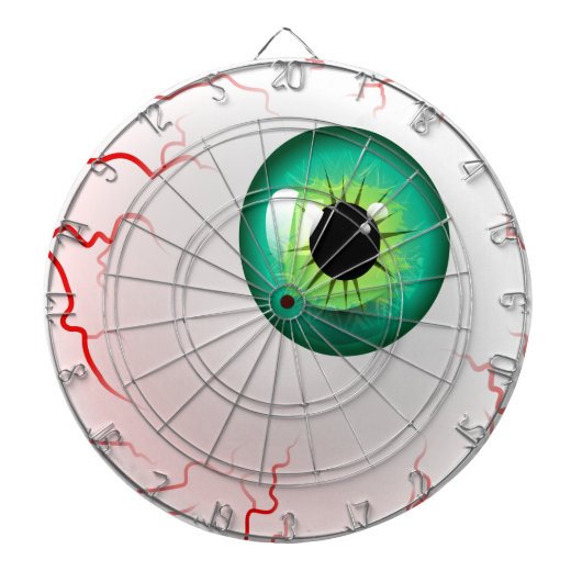 Frohe Halloween! Spooky Green Eyeball Dartscheibe (vorne)