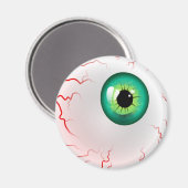 Frohe Halloween! Spooky Green Eyeball Magnet (Vorderseite/Rückseite)