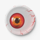 Frohe Halloween! Spooky Red Eyeball Pappteller (Vorderseite)
