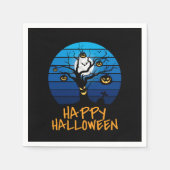 Frohe Halloween Spooky Tree, Moon Serviette (Vorderseite)