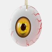 Frohe Halloween! Spooky Yellow Eyeball Keramik Ornament (Rechts)