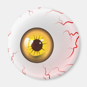 Frohe Halloween! Spooky Yellow Eyeball Magnet