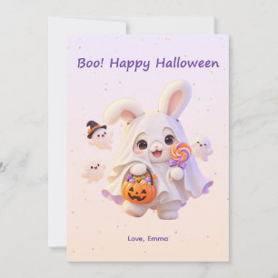 Frohe Halloween Süße Geist-Hasen-Karte Feiertagskarte