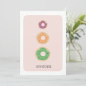 Frohe Halloween Three Donuts Sprinkles Card (Stehend Vorderseite)