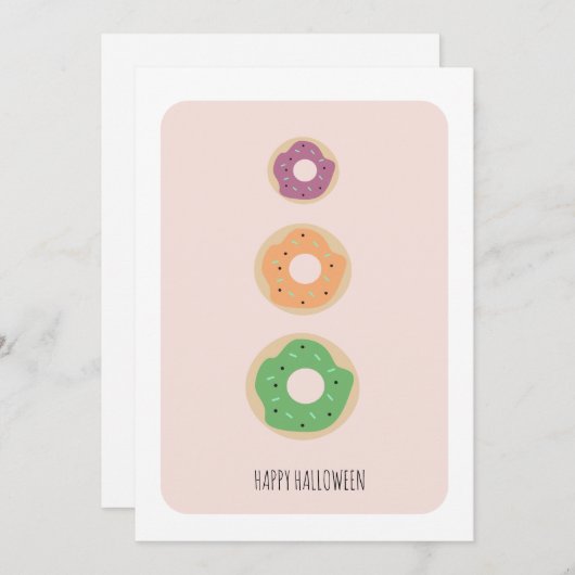 Frohe Halloween Three Donuts Sprinkles Card (Vorne/Hinten)