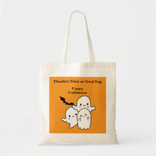 Frohe Halloween TRICK oder TREAT Ghost Bats Tragetasche