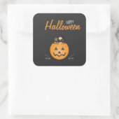 Frohe Halloween-Trick oder Treat Pumpkin-Buckel Quadratischer Aufkleber (Tasche)