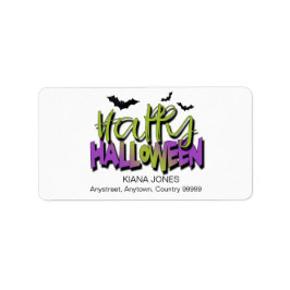 Frohe Halloween Typografie mit Grüner ID685 für Fl Adressaufkleber