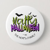 Frohe Halloween Typografie mit Grüner ID685 für Fl Button (Vorderseite)